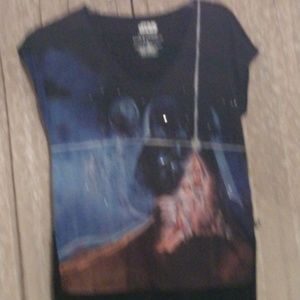 SOLD  ROCK & REPUBLIC STAR WARS TEE BLK High Low